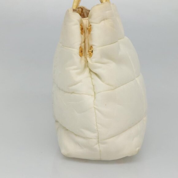 PRADA Hand Bag Nylon 2way Ivory Gold Auth 115040 - Picture 5 of 16